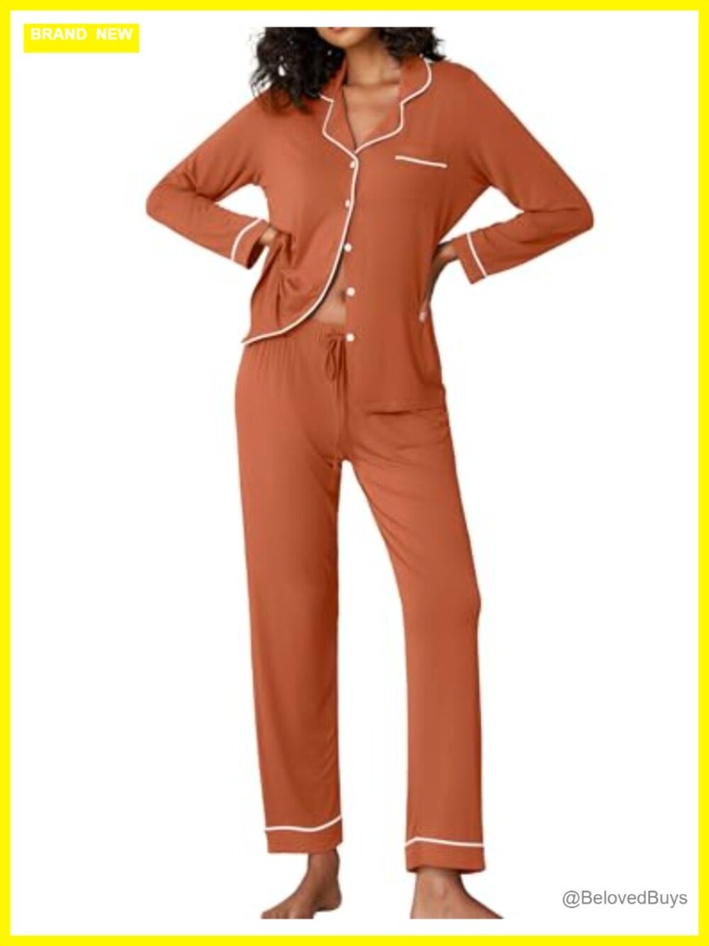 Ekouaer Women's Long Sleeve Button Down Pajama Set 2 Piece Sleepwear